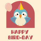 Oiseau joyeux pour un anniversaire color&eacute;